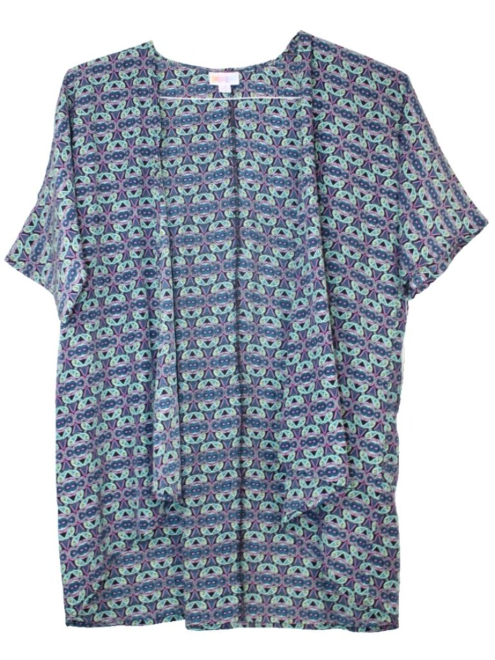 LuLaRoe BIANKA Women's Kimono Duster NWT Size 3 Sheer Teal Green Blue Purple